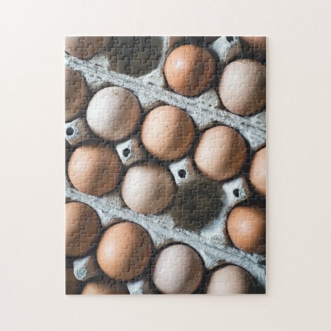 Puzzle OEufs de poulet frais en carton au marché (Vertical)