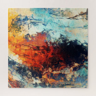 Puzzle Oeuvre colorée Abstraite contemporaine