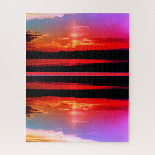 Puzzle Œuvre d'art du reflet du coucher de soleil