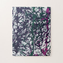 Puzzle Œuvre d'art violet, vert, rose, marbre