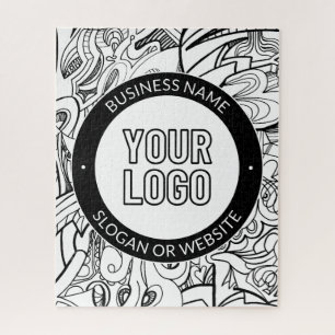 Puzzle OEuvre de ligne moderne et votre logo avec texte m