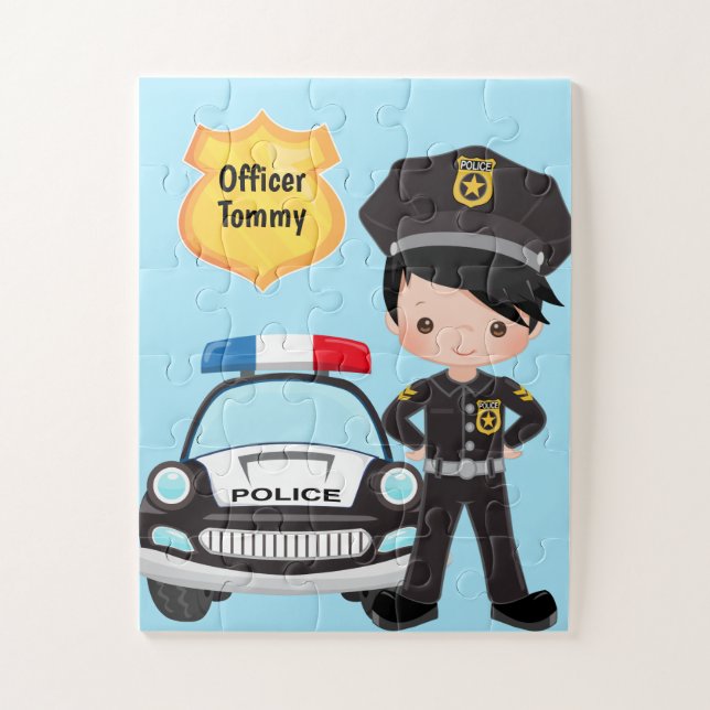 Puzzle Officier de police et enfants de patrouille (Vertical)