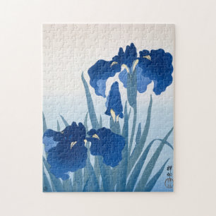 Puzzle Ohara Koson, Blue Irises - Art Japonais
