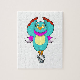 Puzzle Oiseau au patinage sur glace avec patins sur glace