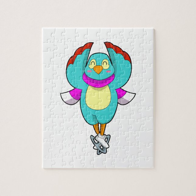 Puzzle Oiseau au patinage sur glace avec patins sur glace (Vertical)
