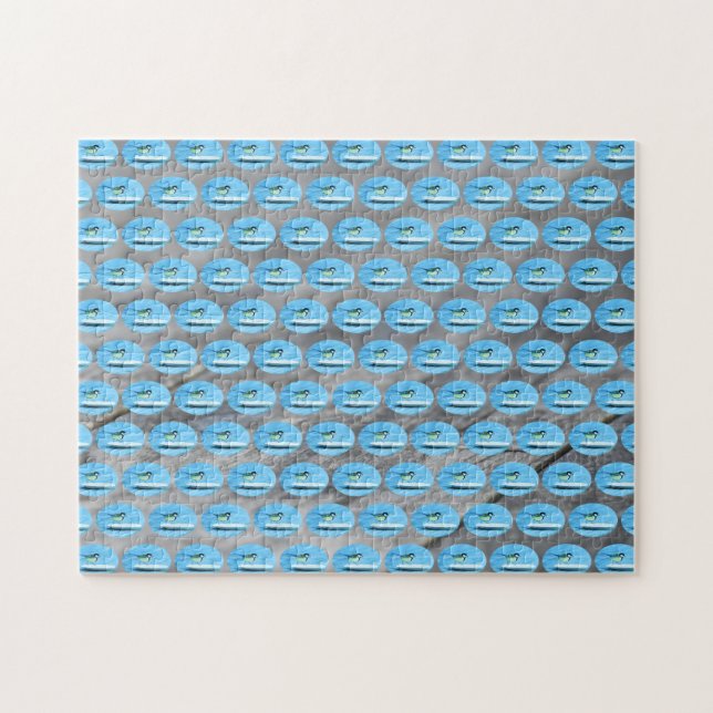 Puzzle Oiseau bleu Tit Nourrir une plaque de gâteau Diffi (Horizontal)