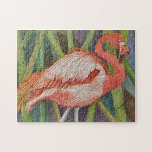 Puzzle Oiseau de Flamant rose tropical (Horizontal)