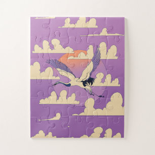 Puzzle Oiseau de grue rose asiatique