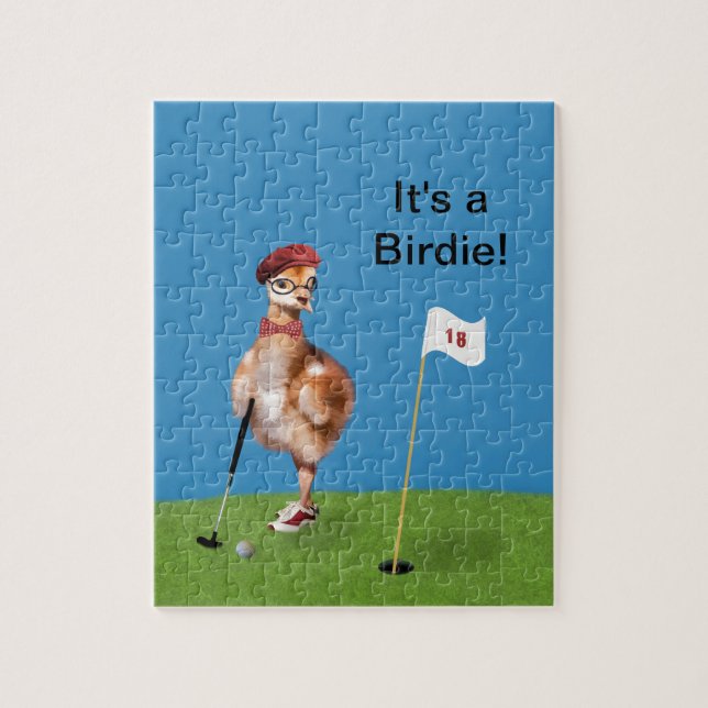 Puzzle Oiseau humoristique jouant au golf (Vertical)