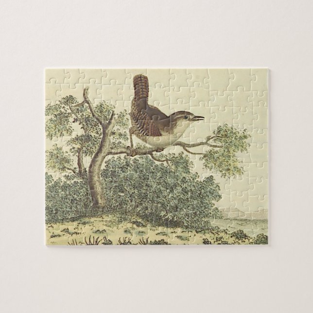 Puzzle Oiseau perché sur une branche d'arbre (aspect Vint (Horizontal)