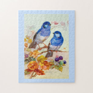 Puzzle Oiseaux bleus