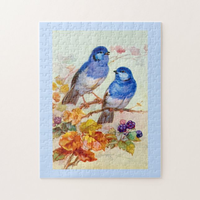 Puzzle Oiseaux bleus (Vertical)