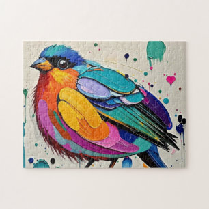 Puzzle Oiseaux coloré art abstrait gras géant mignon drôl