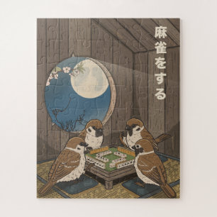 Puzzle Oiseaux jouant au Mahjong