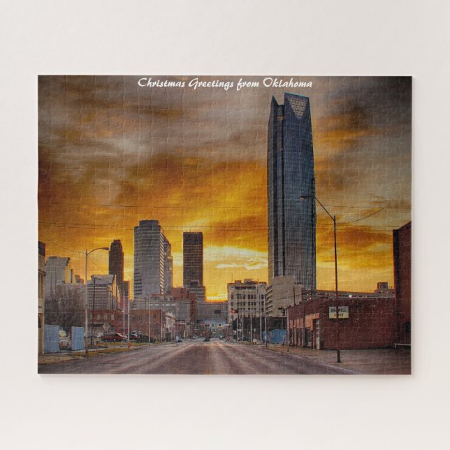Puzzle Oklahoma Skyline.voeux de Noël (Horizontal)