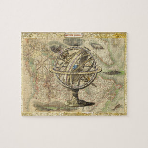 Puzzle Old British America Explore Polar Bear Compass Map