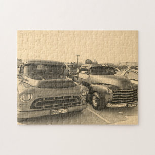 Puzzle Old Classic Trucks Cars Car Sketch