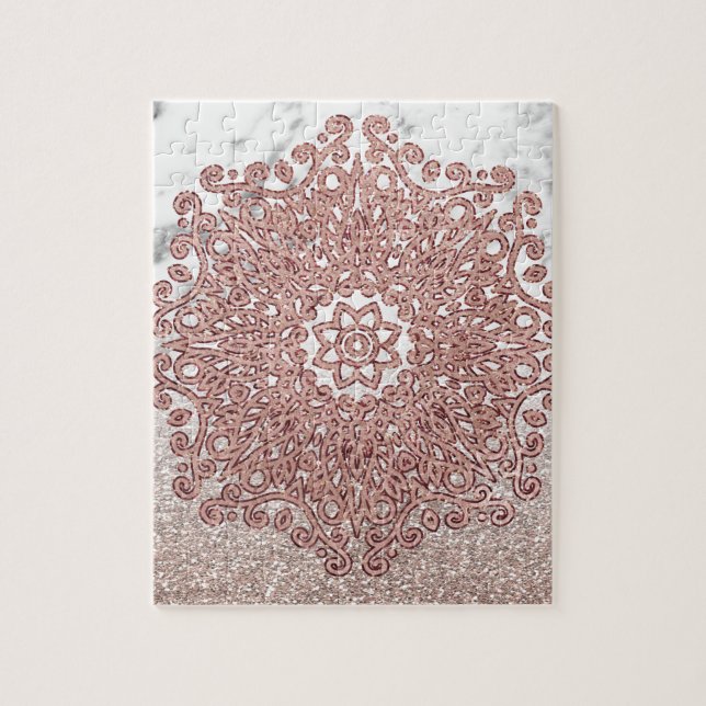 Puzzle Ombre rose de parties scintillantes de marbre de (Vertical)