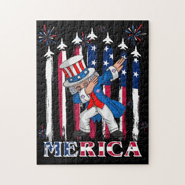 Puzzle Oncle patriotique Sam Dabbing 4 juillet (Vertical)