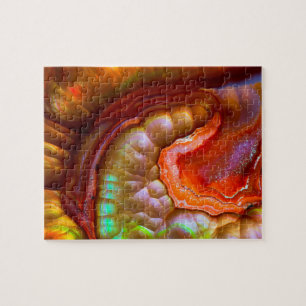 Puzzle Opale de feu iridescente rouge