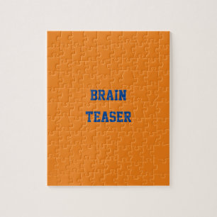 Puzzle Orange de Tête de cerveau de texte bleu personnal