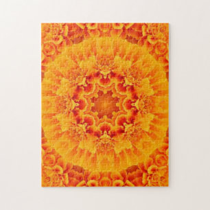 Puzzle Orange Marigold Mandala