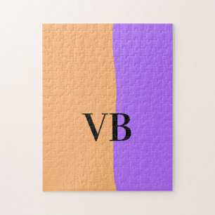 Puzzle Orange violet uni ajouter nom lettre monogramme te