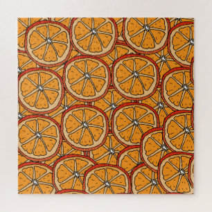 Puzzle Oranges dessinées à la main : sans couture