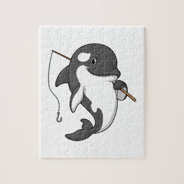 Puzzle Orca comme Fisher avec une barre de pêche (Vertical)