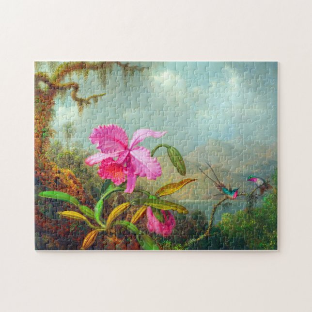 Puzzle Orchidées et colibris par Martin Johnson Heade  (Horizontal)