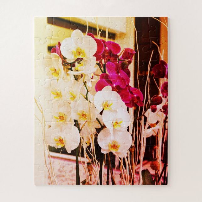 Puzzle Orchidées rouges et blanches (Vertical)
