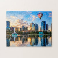 Orlando Floride Skyline Lac Eola Montgolfière
