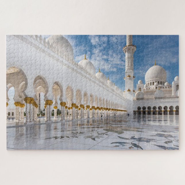 Puzzle Ornate Mosque in Abu Dhabi Mosque Exterior (Horizontal)
