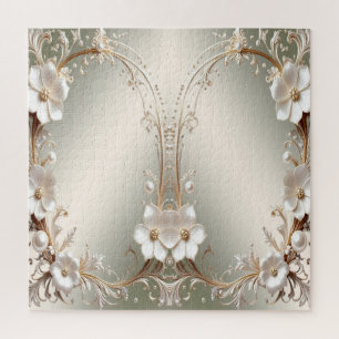 Puzzle orné de fleurs blanches