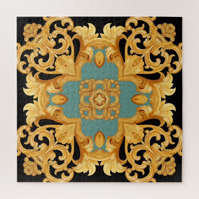 Puzzle Ornement baroque doré éléments 3D (Vertical)