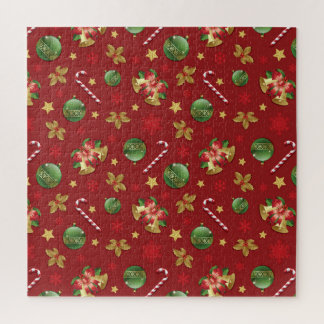 Puzzle Ornementation de Noël et Motif Sucre de canne
