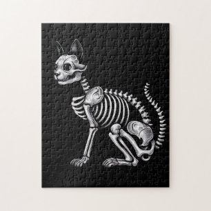 Puzzle Os de minuit : Chat squelette
