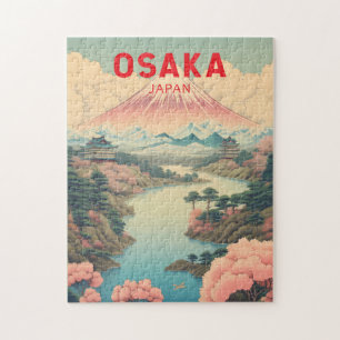 Puzzle Osaka Japon Mont Fuji Travel Art Vintage