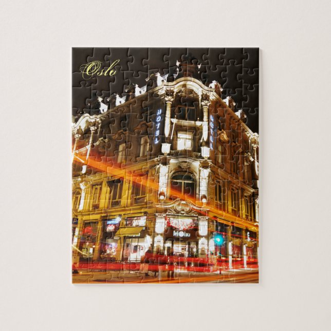 Puzzle Oslo, Norvège la nuit (Vertical)