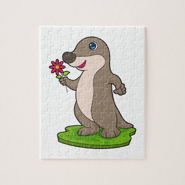 Puzzle Otter à fleurs (Vertical)
