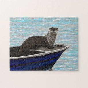 Puzzle Otter dans une peinture de bateau