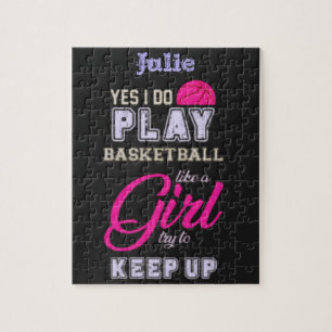 Puzzle Oui Je Joue Au Basket Comme Une Fille Rose Violet