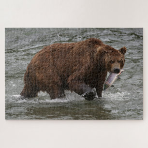Puzzle Ours avec saumon dans le parc national de Katmai e