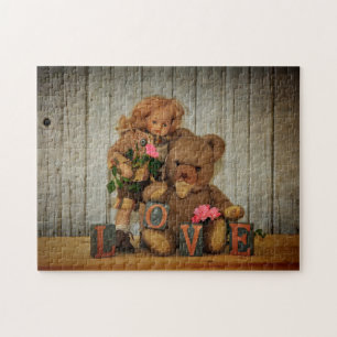 Puzzle Ours d'ours en peluche et poupée