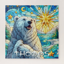 Ours Polaire Faux Verre Tiré Personnalisé