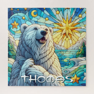 Puzzle Ours Polaire Faux Verre Tiré Personnalisé