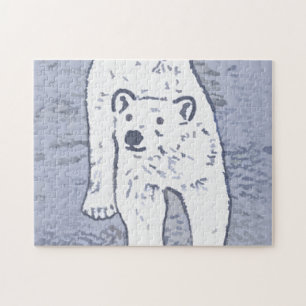 Puzzle Ours polaire sur la peinture sur glace - Art origi