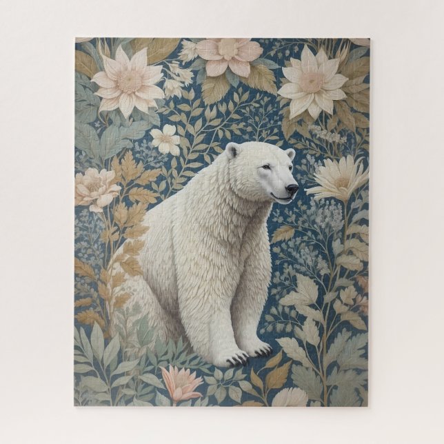 Puzzle Ours polaire William Morris Inspiré Floral (Vertical)