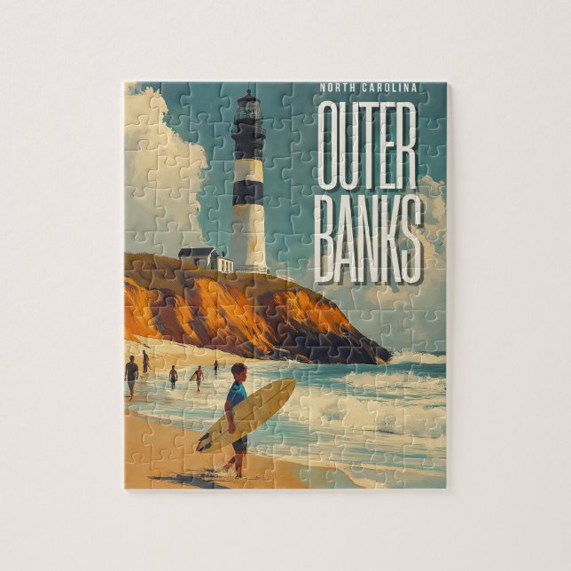 Puzzle Outer Banks NC Vintage voyage (Vertical)