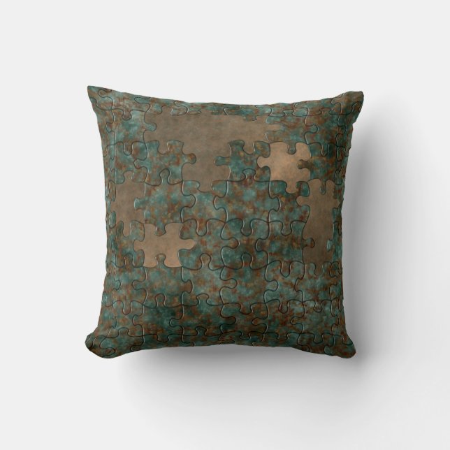 Puzzle oxidiertes Metallschrotkissen Kissen (Vorderseite)